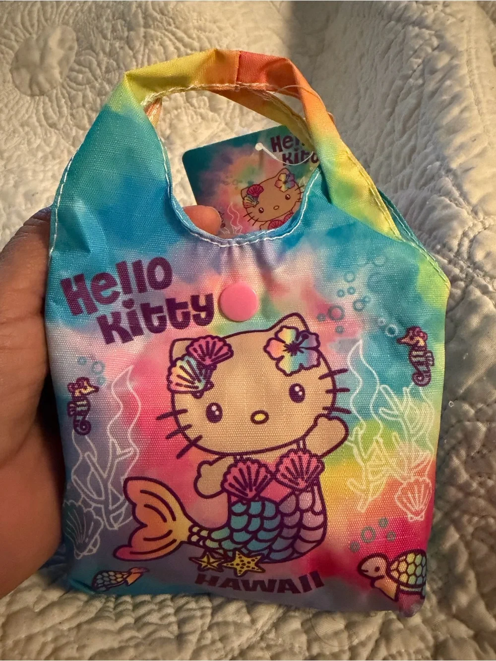 Hello Kitty Tan Plush with Pink Floral Dress and Bow from Hawaii.